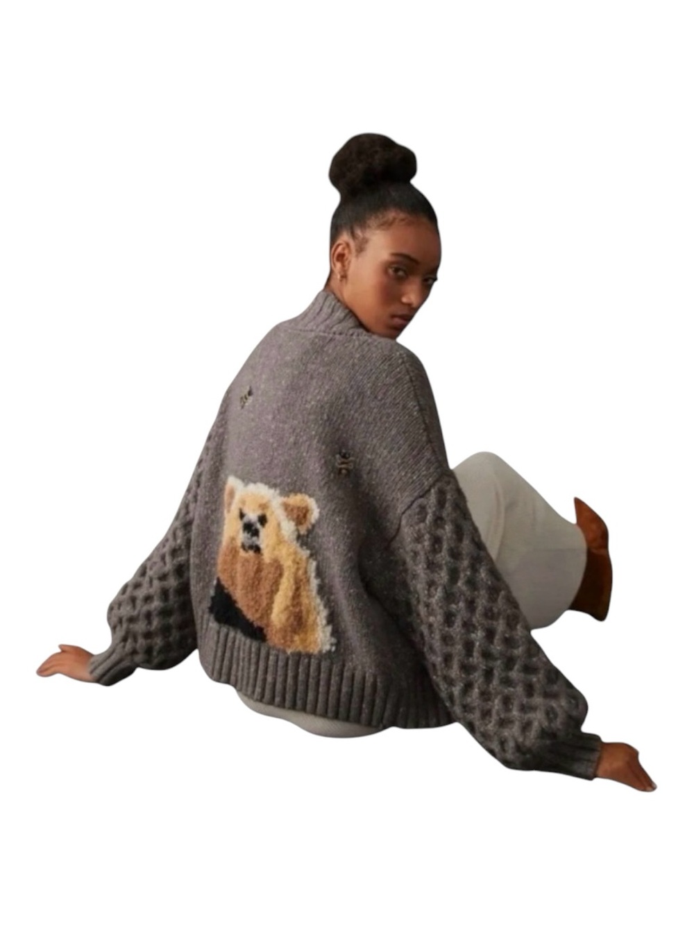 EXTREMELY RARE 🔥 Anthropologie Pilcro Bear Cardigan Oversized